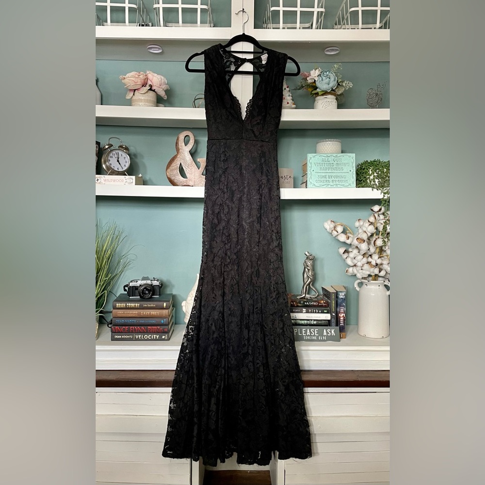 Black Lace Prom Dress | Size Small